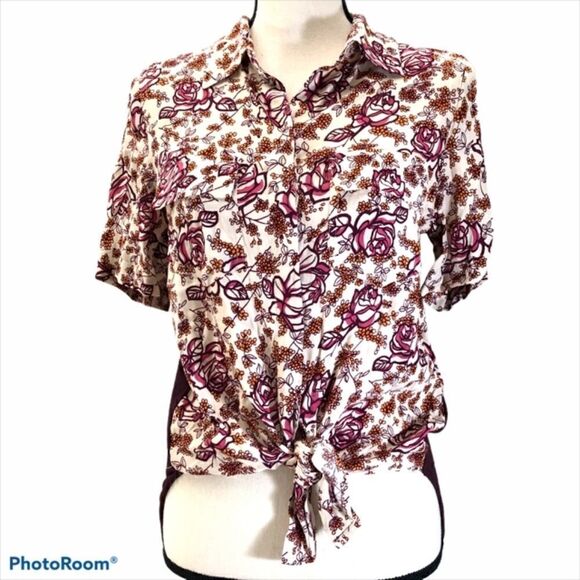 Porridge Tie Front High Low Hem - Picture 3 of 8